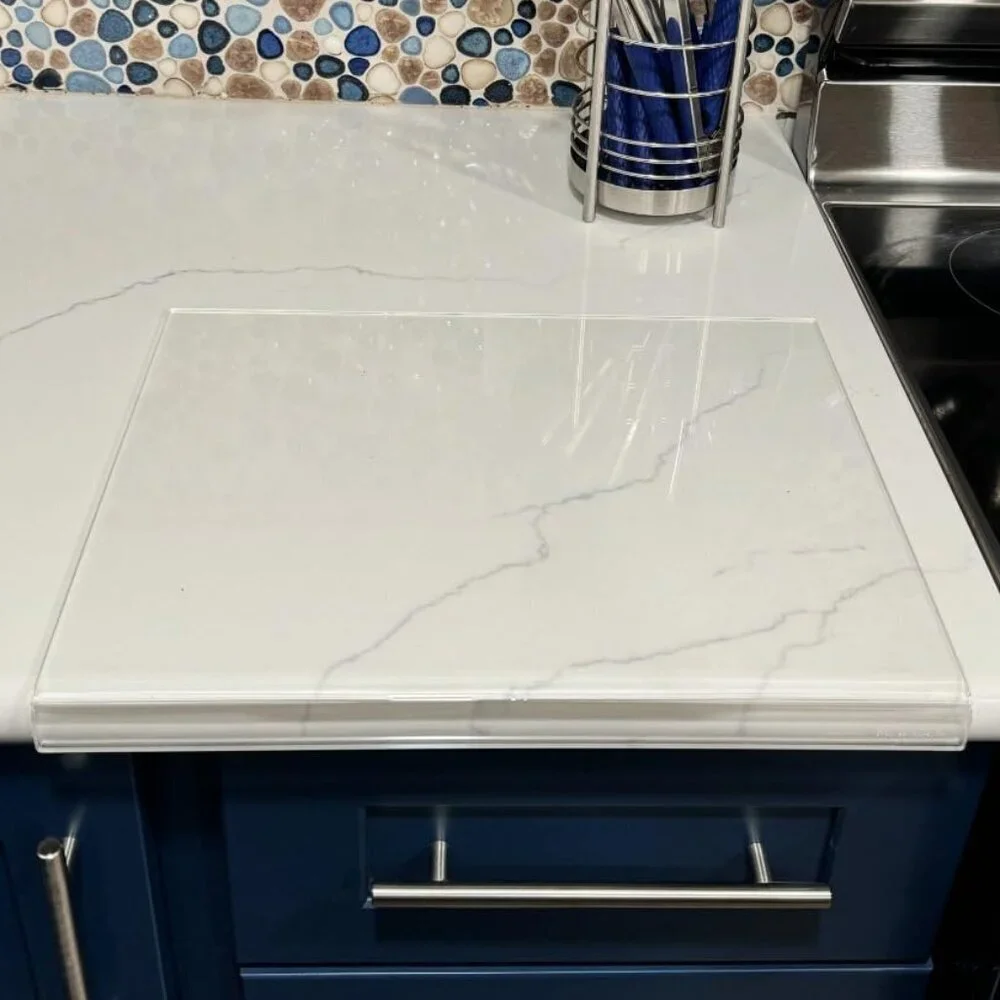 Acrylic Cutting Board with Counter Lip, Clear Cutting Boards for Countertop